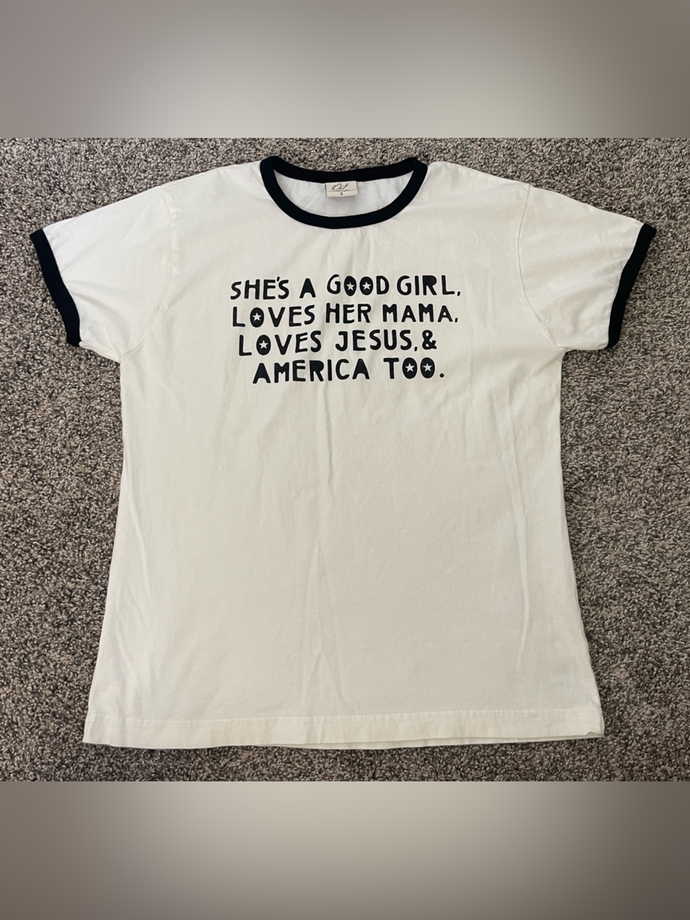 Women’s Oat Collective Tom Petty American Girl Ringer T-Shirt Cream Size S